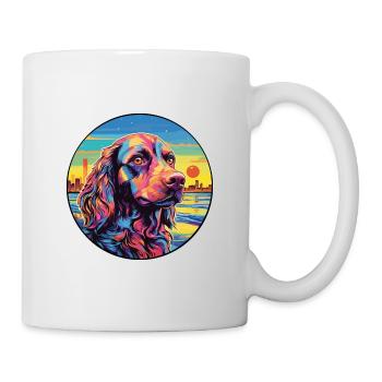 German Spaniel Dog Breed Colorful Cartoon Watercol - Mug - white - Right