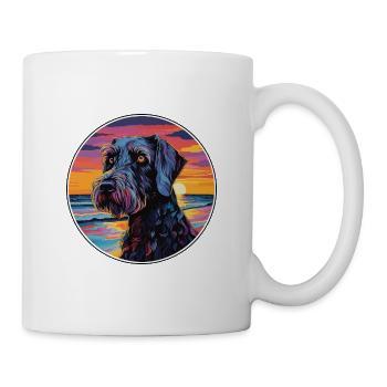 Riesenschnauzer Hunderasse Bunte Karikatur Waterco - Tasse - Weiß - Rechts