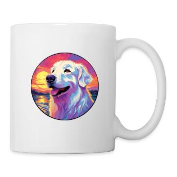 Great Pyrenees Dog Breed Colorful Cartoon Watercol - Mug - white - Right