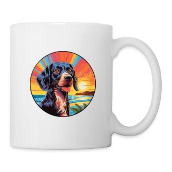 Frisian Pointing Dog Breed Colorful Cartoon Waterc - Mug - white - Right