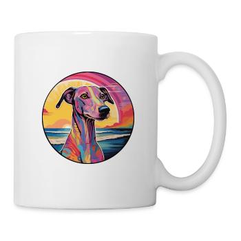 Galgo Español Hunderasse Bunte Karikatur Watercolo - Tasse - Weiß - Rechts