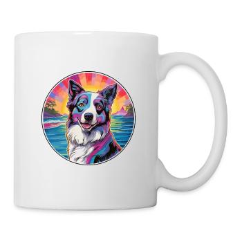 Georgischer Schäferhund Rasse Buntes Karikatur Wasser - Tasse - Weiß - Rechts
