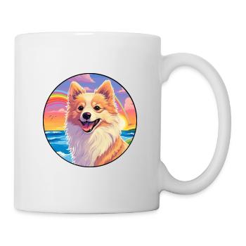 German Spitz Dog Breed Colorful Cartoon Watercolor - Mug - white - Right