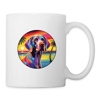Hannover Hund Rasse Bunte Karikatur Watercolo - Tasse - Weiß - Rechts