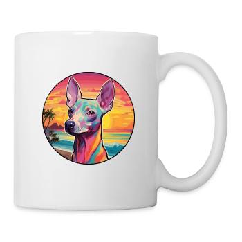 Inka Haarlose Hunderasse Bunte Karikatur Watercolo - Tasse - Weiß - Rechts