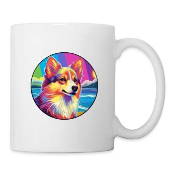Icelandic Sheepdog Dog Breed Colorful Cartoon Wate - Mug - white - Right