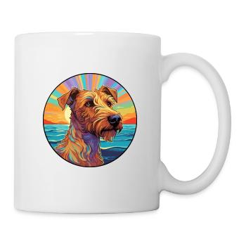 Irish Terrier Dog Breed Colorful Cartoon Watercolo - Mug - white - Right