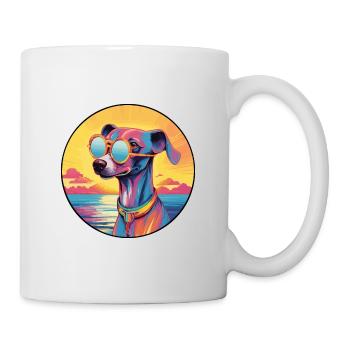 Lévrier italien chien race coloré dessin animé eau - Mug blanc - blanc - Droite