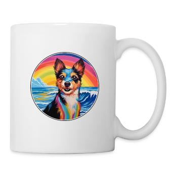 Terrier japonais race de chien dessin animé coloré Waterc - Mug blanc - blanc - Droite