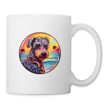 Kerry Blue Terrier Hunderasse Bunte Karikatur Wate - Tasse - Weiß - Rechts