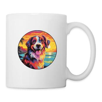 Kintamani chien race coloré dessin animé aquarelle - Mug blanc - blanc - Droite