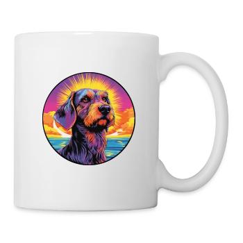 Istrische drahthaarige Jagdhunderasse Bunte Cartoo - Tasse - Weiß - Rechts