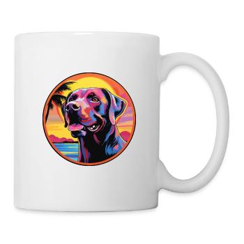 Labrador Hunderasse Bunte Karikatur Aquarell - Tasse - Weiß - Rechts