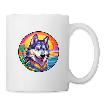 Kunming Wolfhund Hunderasse Bunte Karikatur Waterco - Tasse - Weiß - Rechts