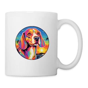 Kerry Beagle chien race coloré dessin animé aquarelle - Mug blanc - blanc - Droite