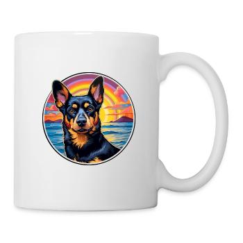 Lancashire Heeler Dog Breed Colorful Cartoon Water - Mug - white - Right
