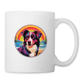 Chien de berger laponan race coloré dessin animé Waterc - Mug blanc - blanc - Droite