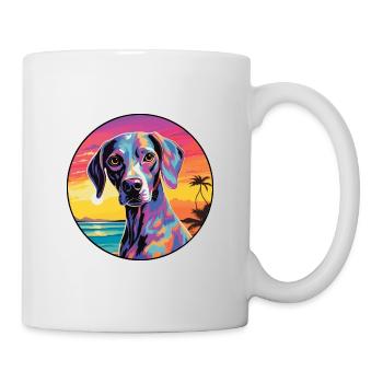 Leopard Cur Dog Breed Colorful Cartoon Watercolor - Mug - white - Right