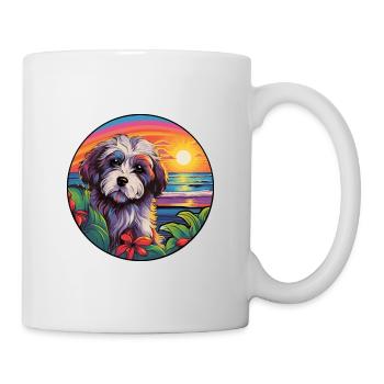 Lowchen Kleiner Löwe Hund Rasse Bunte Karikatur Wat - Tasse - Weiß - Rechts