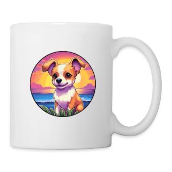 Lundehund chien race coloré dessin animé aquarelle - Mug blanc - blanc - Droite