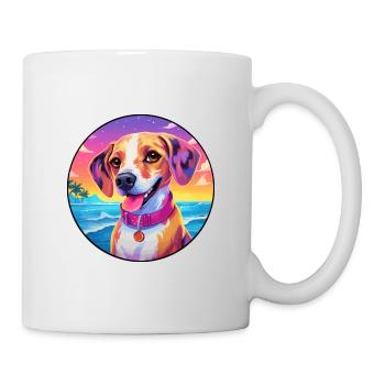 Magyar Agar chien race coloré dessin animé aquarelle - Mug blanc - blanc - Droite