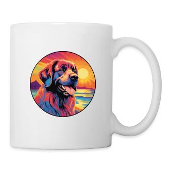 Leonberger Dog Breed Colorful Cartoon Watercolor - Mug - white - Right