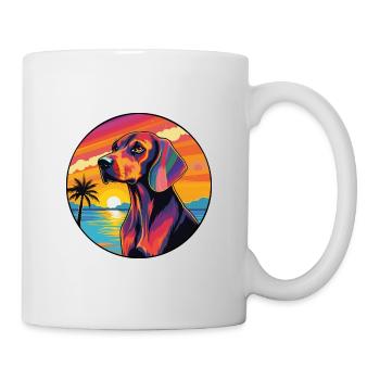 Chien Lituanien Chien Race Coloré Cartoon Waterc - Mug blanc - blanc - Droite