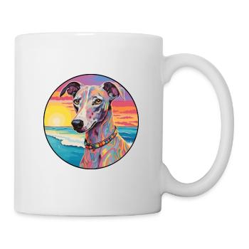 Lurcher Dog Breed Colorful Cartoon Watercolor - Mug - white - Right