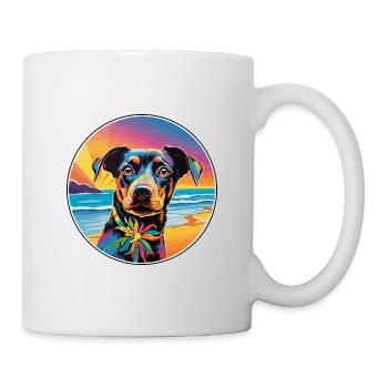 Majorque Ratter Chien Race Coloré Cartoon Watercol - Mug blanc - blanc - Droite