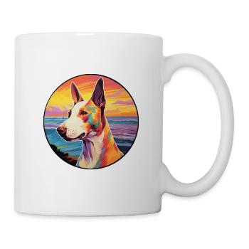 Miniatur Bullterrier Hunderasse Bunte Karikatur - Tasse - Weiß - Rechts