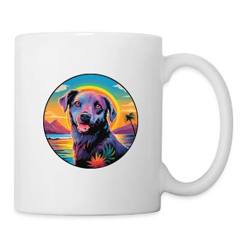 Nouvelle-Zélande Race Chien Coloré Dessin Animé Aquarelle - Mug blanc - blanc - Droite