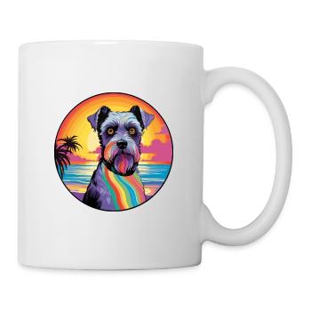 Mittelschnauze Hunderasse Bunte Karikatur Watercol - Tasse - Weiß - Rechts