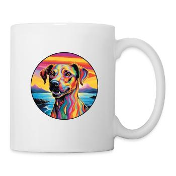 Mountain Cur Hunderasse Buntes Karikatur-Aquarell - Tasse - Weiß - Rechts