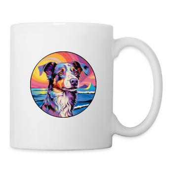 New Zealand Huntaway Dog Breed Colorful Cartoon Wa - Mug - white - Right