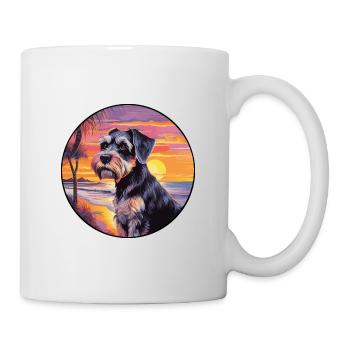 Mittelschnauzer Hunderasse Bunte Karikatur Waterco - Tasse - Weiß - Rechts