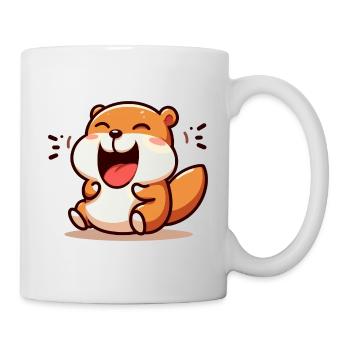 LAUGHING HAMSTER RODENT PET SMALL CHEEK ROUND - Mug - white - Right