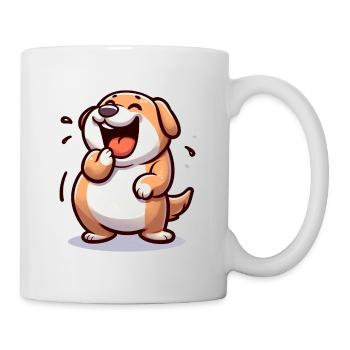 CHIEN QUI RIT, AMI À QUATRE PATTES, ANIMAL DE COMPAGNIE, AMANT DES ANIMAUX, BLAGUE - Mug blanc - blanc - Droite