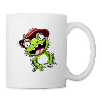 Frosch / Tier / Quack / Kröte / Teich / hüpfen - Tasse - Weiß - Rechts