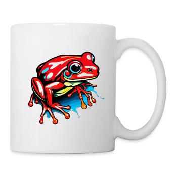 Frosch / Tier / Quack / Kröte / Teich / hüpfen - Tasse - Weiß - Rechts