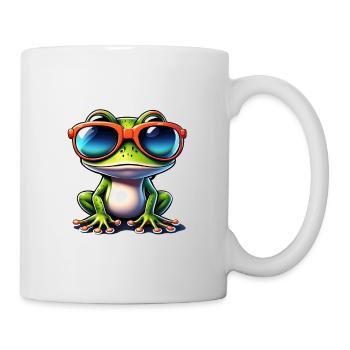 Frosch / Tier / Quack / Kröte / Teich / hüpfen - Tasse - Weiß - Rechts