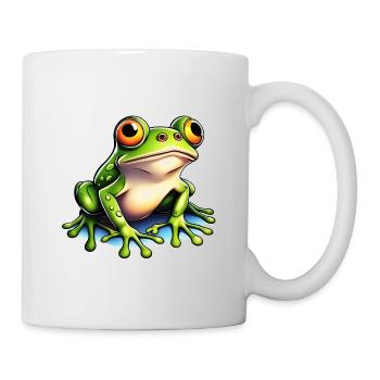 Frosch / Tier / Quack / Kröte / Teich / hüpfen - Tasse - Weiß - Rechts