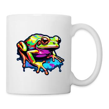 Frosch / Tier / Quack / Kröte / Teich / hüpfen - Tasse - Weiß - Rechts