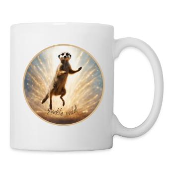 Erdmännchen in Glitzer - Tasse - Weiß - Rechts