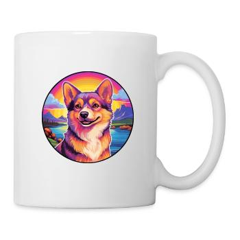 Norwegische Lundehund Hunderasse Bunte Karikatur Wat - Tasse - Weiß - Rechts