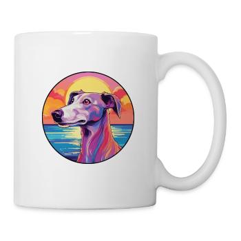Old Croatian Sighthound Dog Breed Colorful Cartoon - Mug - white - Right