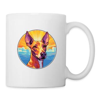 Podenco Ibicenco Race De Chien Coloré Cartoon Waterc - Mug blanc - blanc - Droite