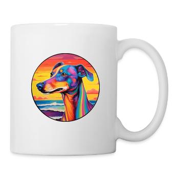 Polonais Lévrier Chien Race Coloré Cartoon Waterc - Mug blanc - blanc - Droite
