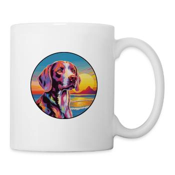 Pointer Dog Breed Colorful Cartoon Watercolor - Mug - white - Right