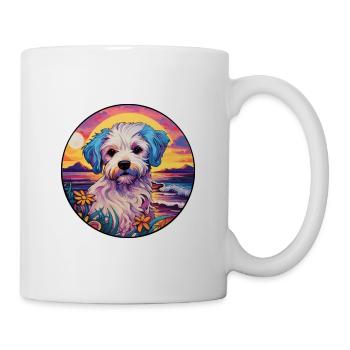 Porzellan-Hunderasse buntes Karikatur-Aquarell - Tasse - Weiß - Rechts