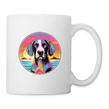 Chien d’arrêt portugais race coloré dessin animé Wate - Mug blanc - blanc - Droite